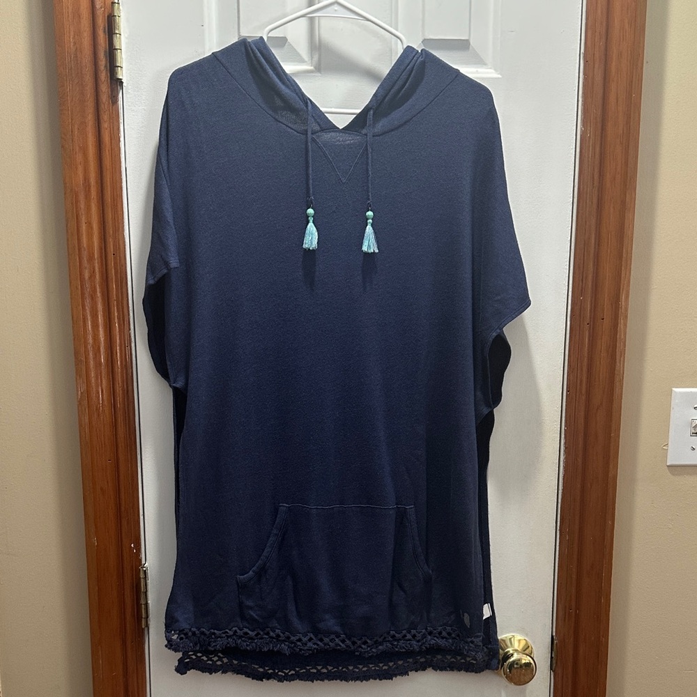 Victoria's Secret Blue Swim Cover with Teal Tassel Detail
